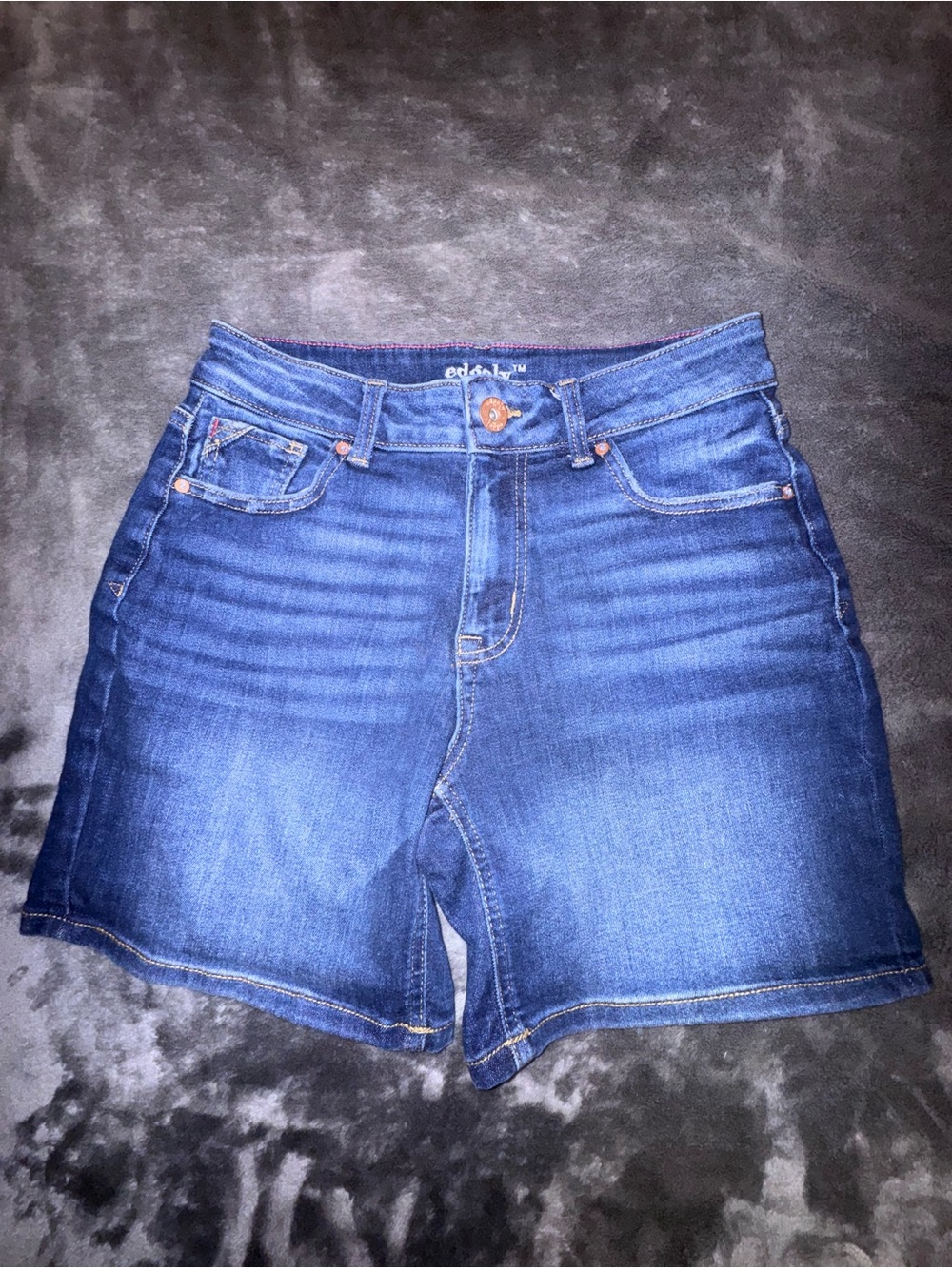 Maurices Dark Blue High-Rise Denim Shorts